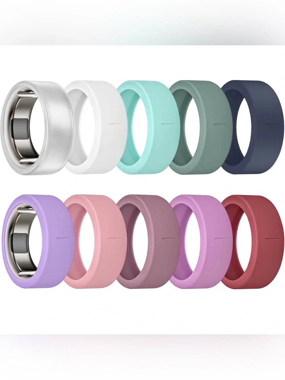 Sylacor 10 Silicone Ring Pack Compatible Oura Ring Gen 4 and 3